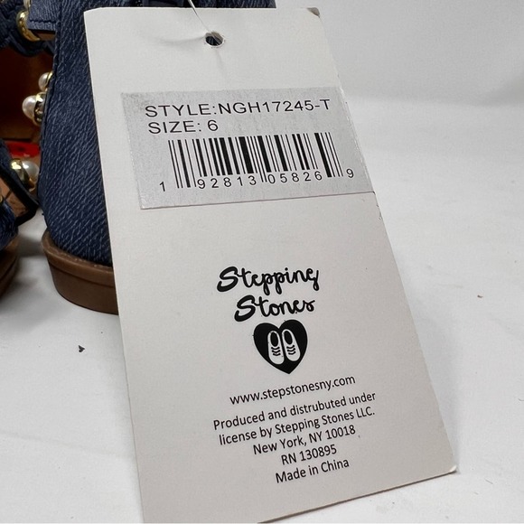 Nicole Miller Denim and Pearl girls Strap Sandals - Picture 6 of 6